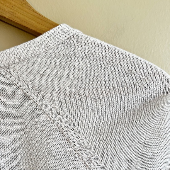 EILEEN FISHER organic linen open cardigan size medium w front slits pink dune - Picture 6 of 8